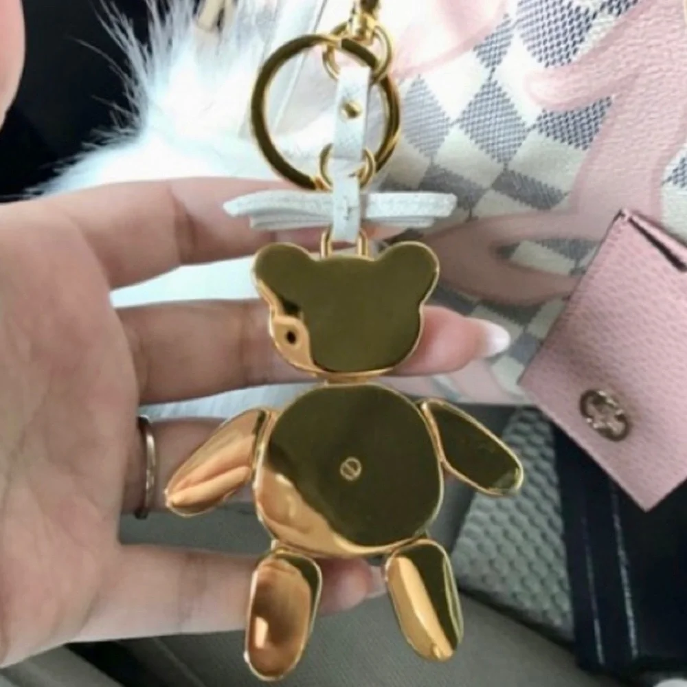 |SOLD| Prada Rare Saffiano Leather White & Pink Bear Trick Bag Charm - Picture 10 of 11